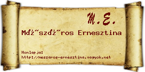 Mészáros Ernesztina névjegykártya