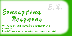 ernesztina meszaros business card