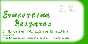 ernesztina meszaros business card